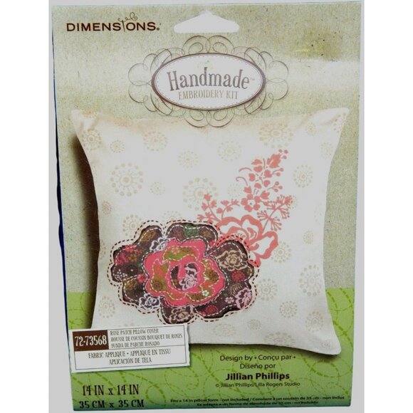 Cross Stitch Kit Dimensions Handmade 2011 Embroidery Rose Patch Pillow Cover - Picture 8 of 8
